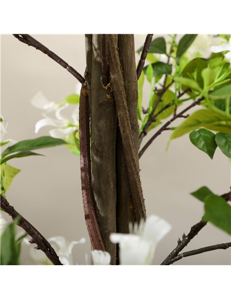 HOMCOM Artificial Plants Honeysuckle Flower in Pot Fake Plants with Curved Boots for Indoor Outdoor 15x15x150cm White 830-671V00 - pic 101484 | FastDaddyshop