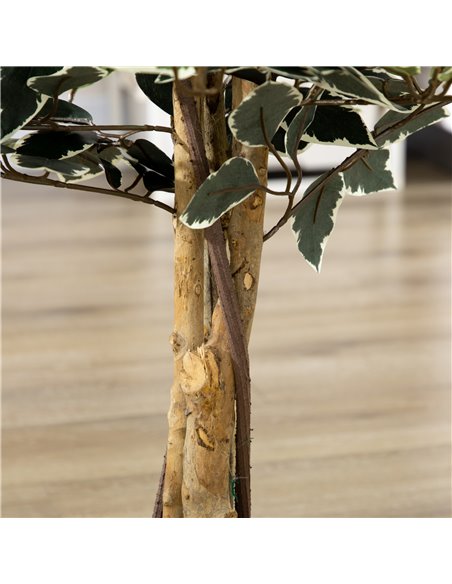 HOMCOM Artificial Ficus Tree in Pot, 130cm Tall Fake Plant with Lifelike Leaves and Natural Trunks, for Indoor Outdoor, Green 83 - pic 101511 | FastDaddyshop