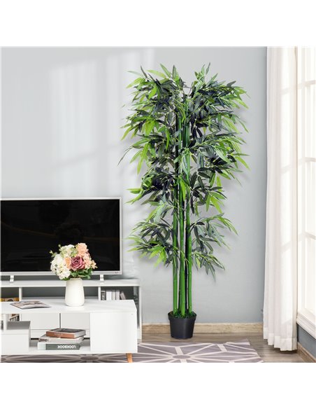 Outsunny 6ft Artificial Bamboo Tree Plant Greenary in A Pot for Home Office Planter 1.8M 844-196 - pic 101518 | FastDaddyshop