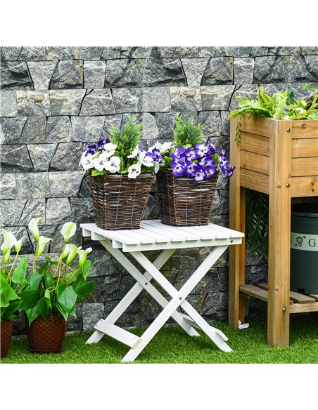 Outsunny 2 Pieces Artificial Phalaenopsis Decorative Plant with Straw Plaiting Pot, Fake Flower, 45cm, White Purple 844-345 - pic 101530 | FastDaddyshop