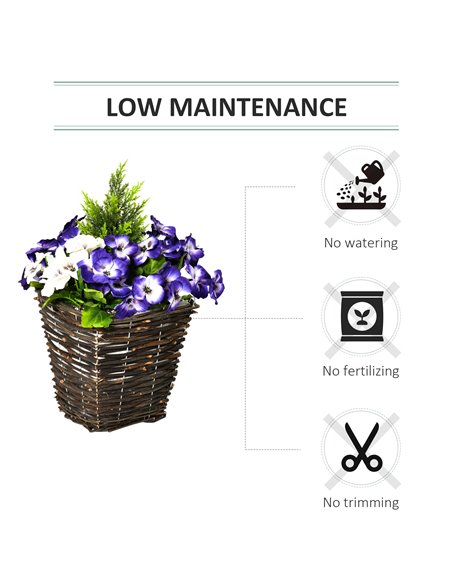 Outsunny 2 Pieces Artificial Phalaenopsis Decorative Plant with Straw Plaiting Pot, Fake Flower, 45cm, White Purple 844-345 - pic 101534 | FastDaddyshop