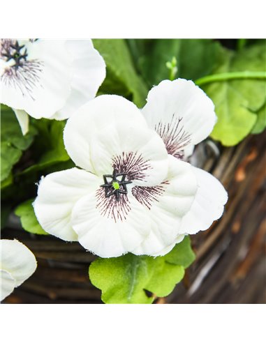 Outsunny 2 Pieces Artificial Phalaenopsis Decorative Plant with Straw Plaiting Pot, Fake Flower, 45cm, White Purple 844-345