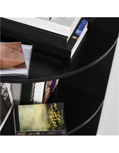 HOMCOM 4-Tier Corner Open Shelf Bookcase Freestanding Fan Bookshelf Plants Stand, 40x40x120cm, Black 836-090BK