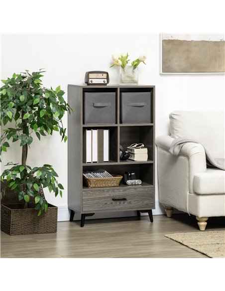 HOMCOM Freestanding Storage Cabinet, Display Cabinet with Fabric Drawers, Bookcase for Home Office, Living Room, Closet, Bedroom - pic 101657 | FastDaddyshop