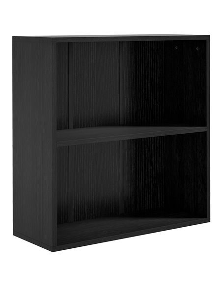 HOMCOM 2 Tier Bookshelf, Low Bookcase with Adjustable Shelf, 2 Compartments for Home Office, Living Room, Study, Black 836-565V8 - pic 101683 | FastDaddyshop