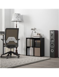 HOMCOM 2 Tier Bookshelf, Low Bookcase with Adjustable Shelf, 2 Compartments for Home Office, Living Room, Study, Black 836-565V8 2