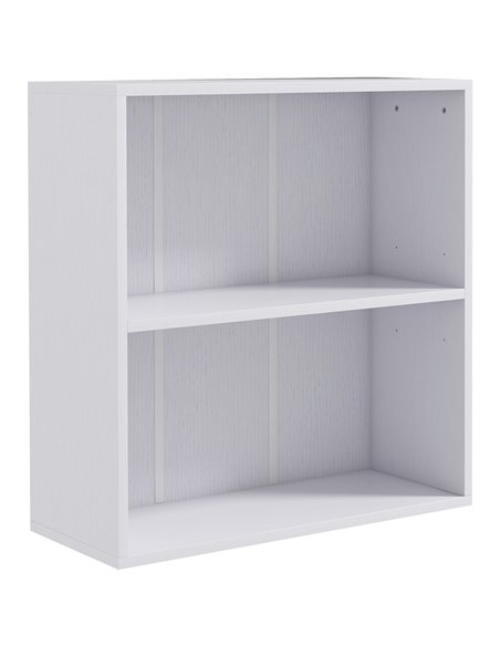 HOMCOM 2 Tier Bookshelf, Low Bookcase with Adjustable Shelf, 2 Compartments for Home Office, Living Room, Study, White 836-565V8 - pic 101692 | FastDaddyshop