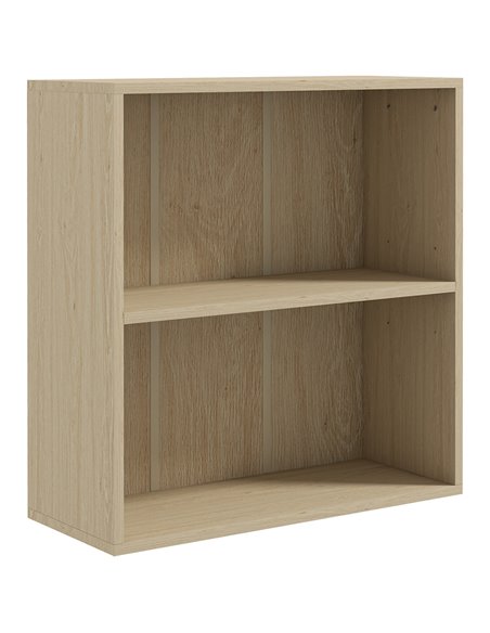 HOMCOM 2 Tier Bookshelf, Low Bookcase with Adjustable Shelf, 2 Compartments for Home Office, Living Room, Study, Natural 836-565 - pic 101710 | FastDaddyshop