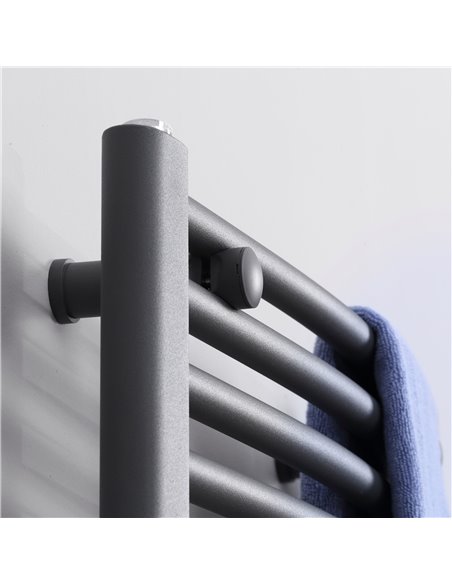 HOMCOM Curved Heated Towel Rail, Hydronic Bathroom Ladder Radiator Towel Warmer For Central Heating 600mm x 1200mm, Grey 850-227 - pic 101762 | FastDaddyshop