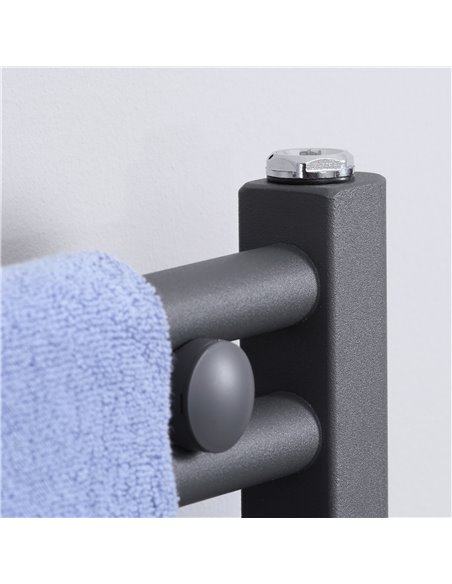 HOMCOM Curved Heated Towel Rail, Hydronic Bathroom Ladder Radiator Towel Warmer For Central Heating 600mm x 1200mm, Grey 850-227 - pic 101763 | FastDaddyshop