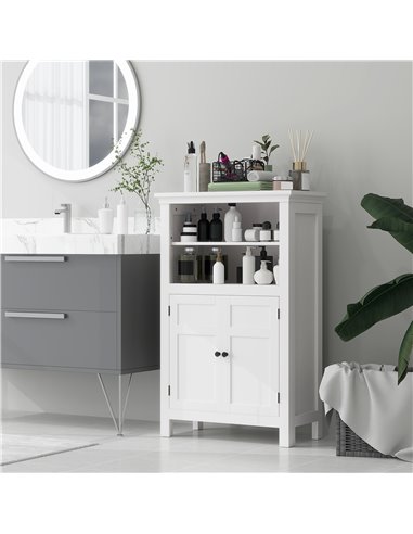 HOMCOM Multi-Storage Modern Bathroom Cabinet - White 834-718V00WT