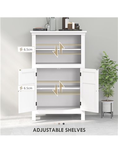 HOMCOM Multi-Storage Modern Bathroom Cabinet - White 834-718V00WT