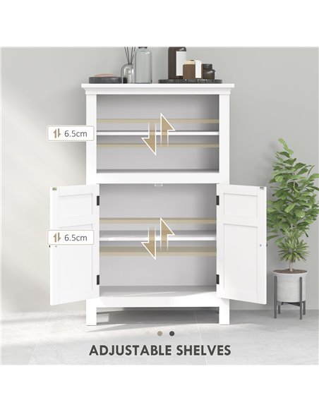 HOMCOM Multi-Storage Modern Bathroom Cabinet - White 834-718V00WT - pic 101876 | FastDaddyshop