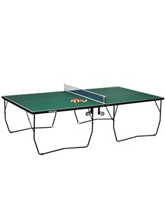 SPORTNOW 9FT Folding Table Tennis Table, with 8 Wheels, for Indoor Use - Green A90-333V00DG