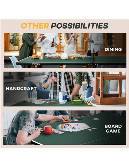 SPORTNOW 9FT Folding Table Tennis Table, with 8 Wheels, for Indoor Use - Green A90-333V00DG - pic 101932 | FastDaddyshop