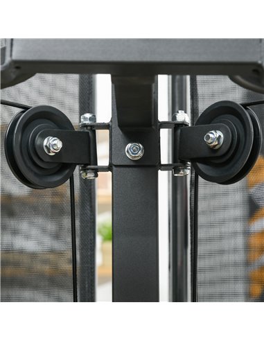 SPORTNOW Multi Gym Workout Station, Weight Machine with 65kg Weight Stack, Sit Up Bench, Push Up Stand, Dip Station A91-290V01BK