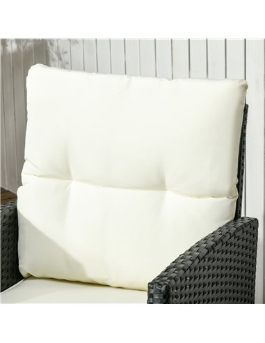Outsunny 5 Seater Rattan Garden Furniture Set Wicker Sofa Armchairs Footstools and Glass Table Patio Rattan Sofa Sets with Cushi