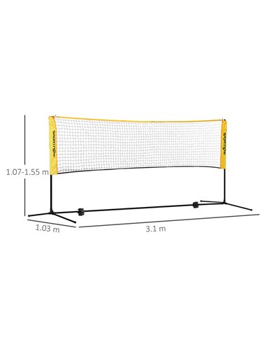 SPORTNOW 3m Badminton Net, Height Adjustable Outdoor Sports Net, with Carry Bag, for Tennis, Pickleball, Volleyball A95-008V00YL
