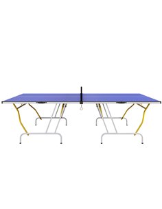 SPORTNOW 9FT Foldable Table Tennis Table, with Cover, Net, Paddles, Balls - Blue A90-352V01BU