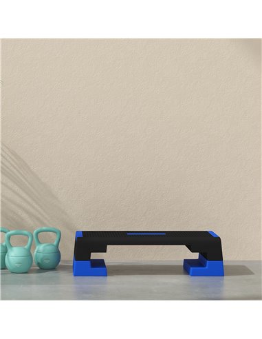 SPORTNOW 15cm/20cm/25cm Exercise Stepper for Home Workout, Aerobic Step Platform - Blue A90-355V00BU