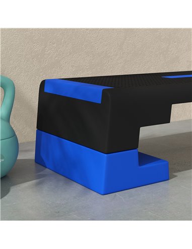 SPORTNOW 15cm/20cm/25cm Exercise Stepper for Home Workout, Aerobic Step Platform - Blue A90-355V00BU