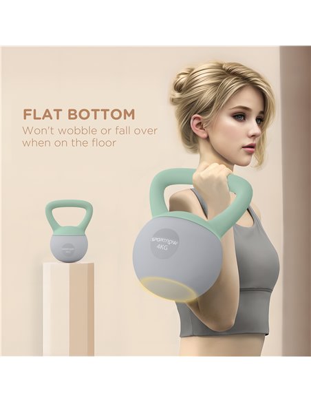 SPORTNOW 4KG Kettlebell, Soft Kettle Bell with Non-Slip Handle for Home Gym Weight Lifting and Strength Training A91-340V00GY - pic 102030 | FastDaddyshop