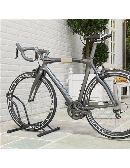 SPORTNOW Portable Bike Floor Stand, Freestanding Bike Rack for 16"-29" Kid's/Mountain/Road Bikes Home Garages Use AA0-097V00BK - pic 102071 | FastDaddyshop