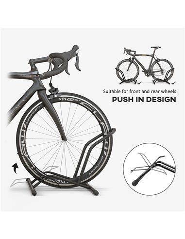 SPORTNOW Portable Bike Floor Stand, Freestanding Bike Rack for 16"-29" Kid's/Mountain/Road Bikes Home Garages Use AA0-097V00BK
