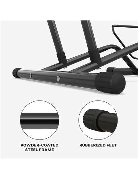 SPORTNOW Portable Bike Floor Stand, Freestanding Bike Rack for 16"-29" Kid's/Mountain/Road Bikes Home Garages Use AA0-097V00BK - pic 102075 | FastDaddyshop