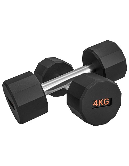 SPORTNOW 2 x 4kg Dumbbells Weights Set with 12-Sided Shape and Non-Slip Grip for Men Women Home Gym Workout A91-343V01OG - pic 102079 | FastDaddyshop