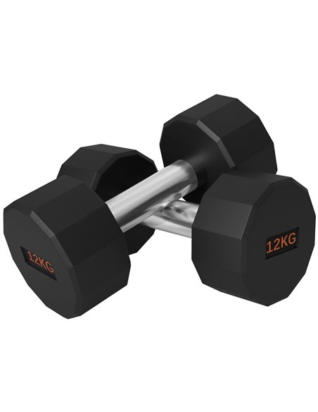 SPORTNOW 2 x 12kg Dumbbells Weights Set with 12-Sided Shape and Non-Slip Grip for Men Women Home Gym Workout A91-343V06OG - pic 102088 | FastDaddyshop