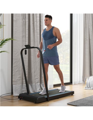 SPORTNOW 2.5HP Walking Pad, 1-6km/h Folding Treadmill with Remote Control and LED Display for Home Gym Office, Blue A90-365V70BU
