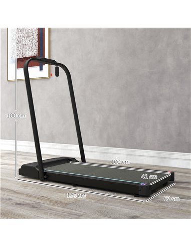 SPORTNOW 2.5HP Walking Pad, 1-6km/h Folding Treadmill with Remote Control and LED Display for Home Gym Office, Blue A90-365V70BU