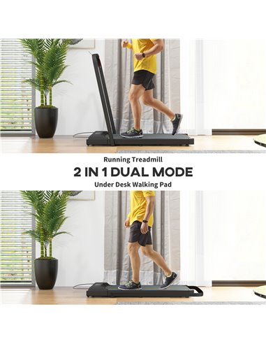 SPORTNOW 2.5HP Walking Pad, 1-6km/h Folding Treadmill with Remote Control and LED Display for Home Gym Office, Blue A90-365V70BU