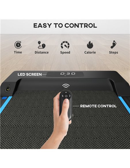 SPORTNOW 2.5HP Walking Pad, 1-6km/h Folding Treadmill with Remote Control and LED Display for Home Gym Office, Blue A90-365V70BU - pic 102102 | FastDaddyshop