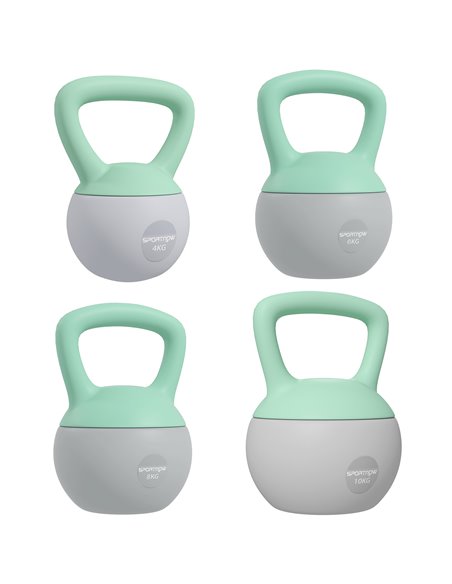 SPORTNOW 4kg/6kg/8kg/10kg Soft Kettlebell, Kettle Bell with Non-Slip Handle, for Home Gym, Strength Training, Cardio - Grey and  - pic 102106 | FastDaddyshop