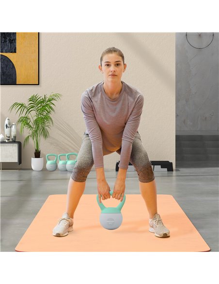 SPORTNOW 4kg/6kg/8kg/10kg Soft Kettlebell, Kettle Bell with Non-Slip Handle, for Home Gym, Strength Training, Cardio - Grey and  - pic 102107 | FastDaddyshop