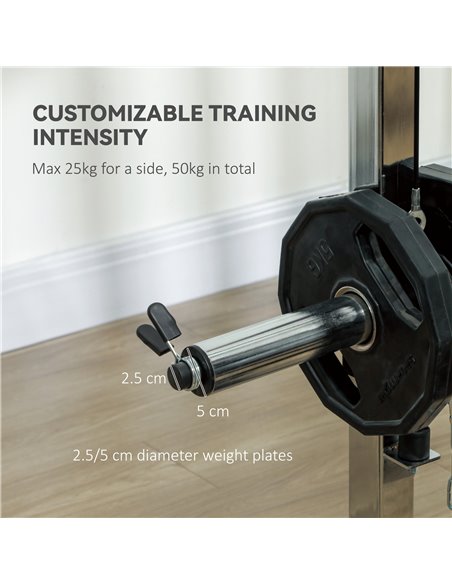 SPORTNOW 3 In 1 Smith Machine with Dual Cable Pulley System, Chest Press Station, 17-Level Squat Rack and Barbell Bar A91-321V00 - pic 102119 | FastDaddyshop