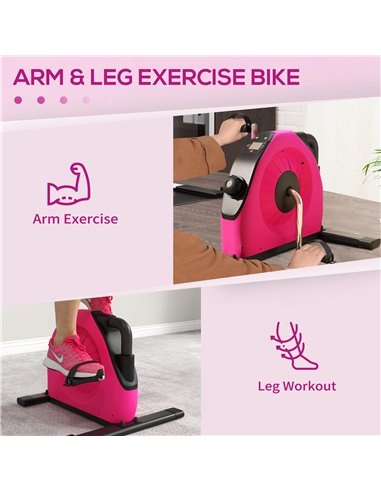 SPORTNOW Mini Exercise Bike, Portable Pedal Exerciser with LCD Display for Legs, Arms, Rehabilitation, Therapy, Red A90-364V00RD