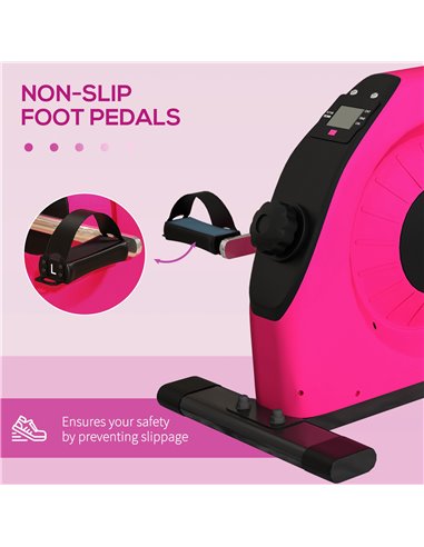 SPORTNOW Mini Exercise Bike, Portable Pedal Exerciser with LCD Display for Legs, Arms, Rehabilitation, Therapy, Red A90-364V00RD