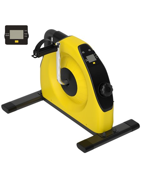 SPORTNOW Mini Exercise Bike, Portable Pedal Exerciser with LCD Display for Legs, Arms, Rehabilitation, Therapy, Yellow A90-364V0 - pic 102142 | FastDaddyshop