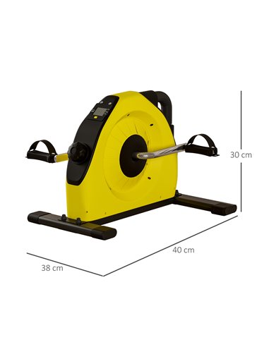 SPORTNOW Mini Exercise Bike, Portable Pedal Exerciser with LCD Display for Legs, Arms, Rehabilitation, Therapy, Yellow A90-364V0