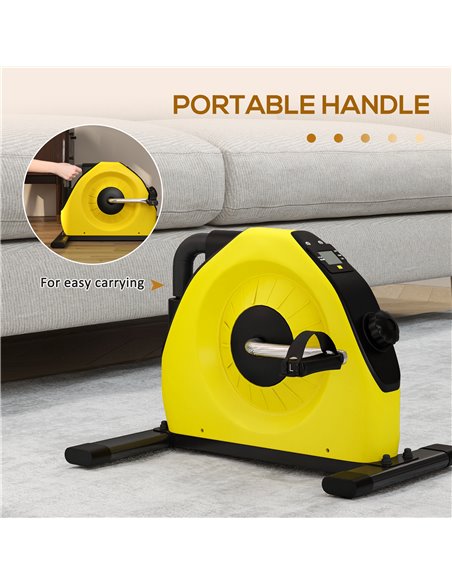 SPORTNOW Mini Exercise Bike, Portable Pedal Exerciser with LCD Display for Legs, Arms, Rehabilitation, Therapy, Yellow A90-364V0 - pic 102147 | FastDaddyshop