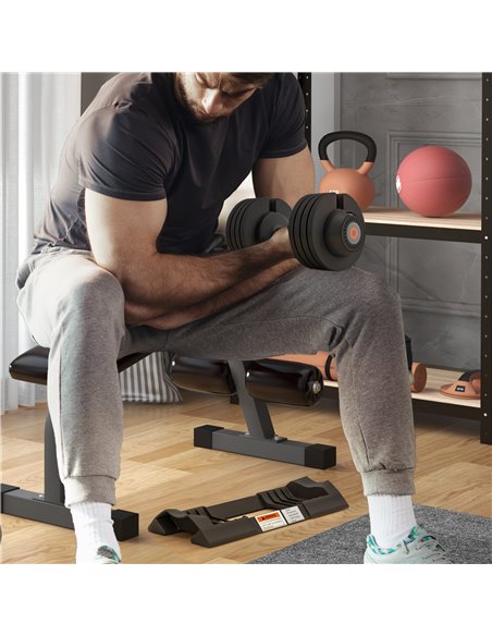 SPORTNOW 2 x 24KG Adjustable Dumbbells Set, 4-in-1 Weights Set with Storage Tray and Non-Slip Handle, Home Gym Fitness Equipment - pic 102161 | FastDaddyshop