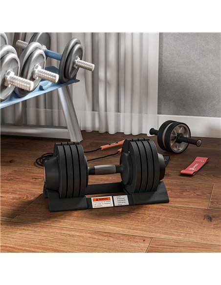 SPORTNOW 2 x 24KG Adjustable Dumbbells Set, 4-in-1 Weights Set with Storage Tray and Non-Slip Handle, Home Gym Fitness Equipment - pic 102166 | FastDaddyshop