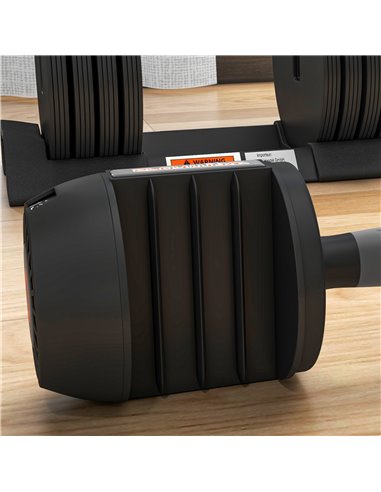 SPORTNOW 2 x 24KG Adjustable Dumbbells Set, 4-in-1 Weights Set with Storage Tray and Non-Slip Handle, Home Gym Fitness Equipment