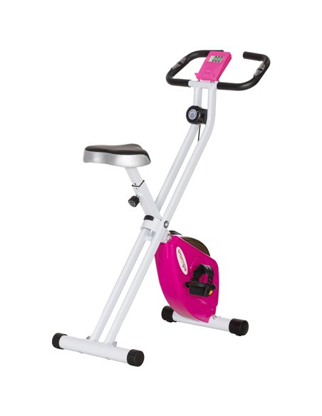SPORTNOW Folding and Quiet Exercise Bike with 8-Level Magnetic Resistance and Heart Rate Sensor, for Home Gym, Pink and White A9 - pic 102169 | FastDaddyshop
