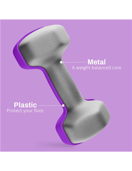 SPORTNOW Set of 6 Hex Dumbbells, Neoprene Weights Pair with Non-Slip Grip, Home Gym Fitness Training Equipment, 2 x 3kg, 2 x 4kg - pic 102182 | FastDaddyshop