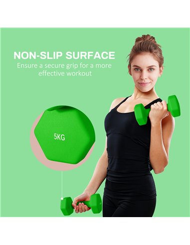 SPORTNOW Set of 6 Hex Dumbbells, Neoprene Weights Pair with Non-Slip Grip, Home Gym Fitness Training Equipment, 2 x 3kg, 2 x 4kg