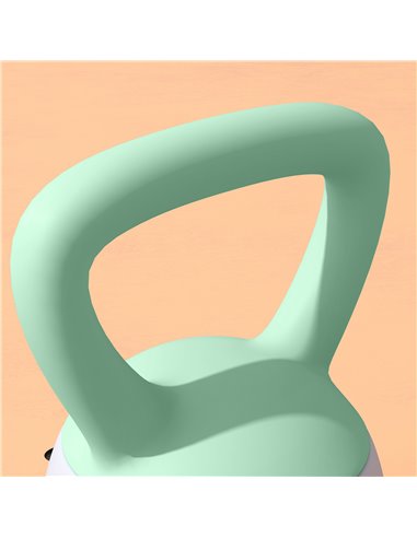 SPORTNOW 2 x 4kg Soft Kettlebell, Kettle Bell with Non-Slip Handle, for Home Gym, Strength Training, Cardio - Grey and Green A91